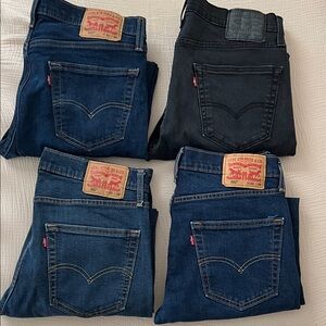 Levi's Men's Classic Blue and Black Jeans Collection